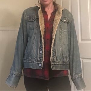 Gap quilted and shearling lines denim jacket